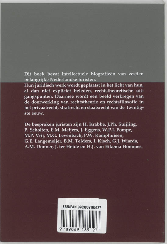 Achterkant van 16 juristen en hun filosofische inspiratie