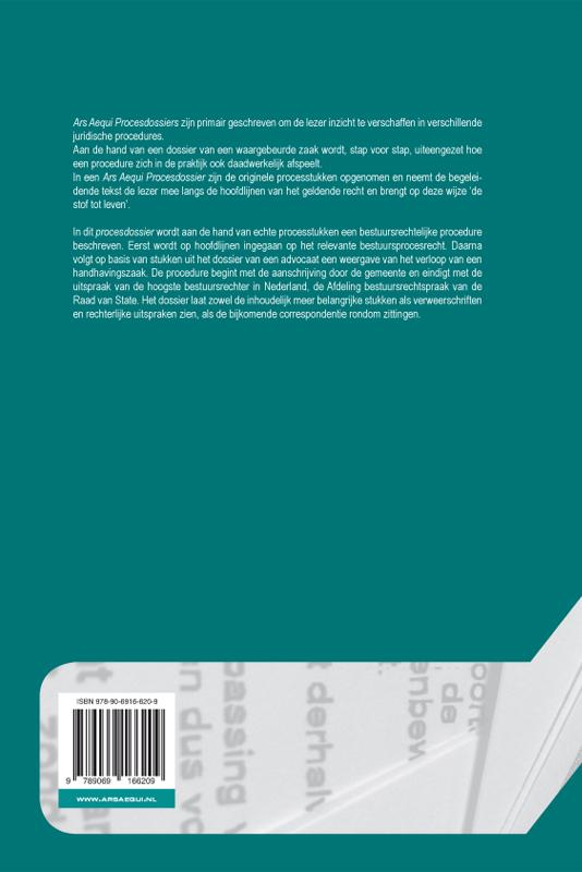 Achterkant van Het procesdossier van de advocaat in bestuursrechtelijke zaken