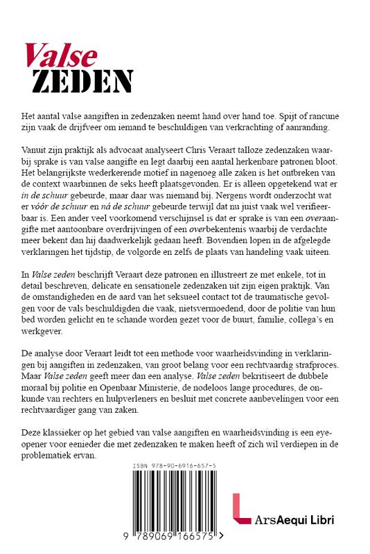 Achterkant van Valse zeden