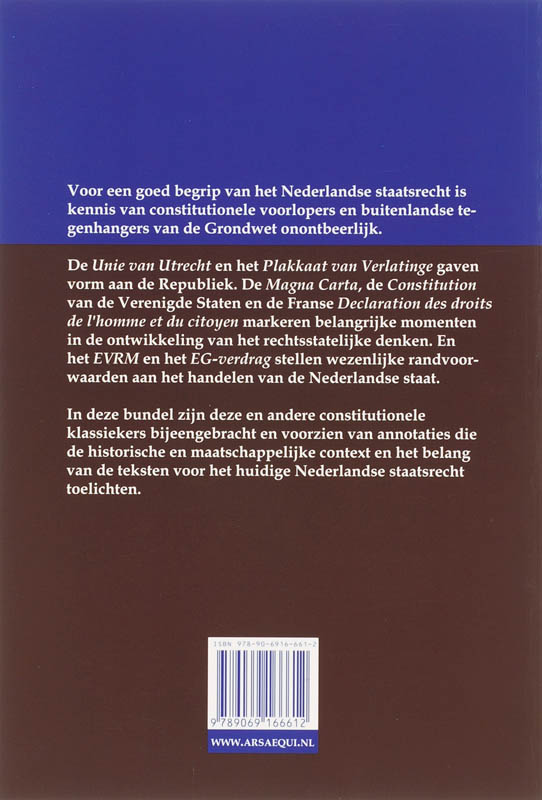 Achterkant van Constitutionele klassiekers