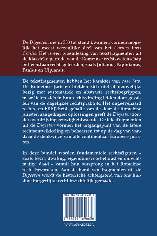 Achterkant van De Digesten en de receptie van het Romeinse recht in het Nederlandse privaatrecht