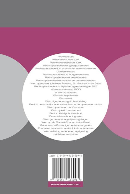 Achterkant van Gemeentewet & provinciewet en aanverwante regelgeving 2015/2016