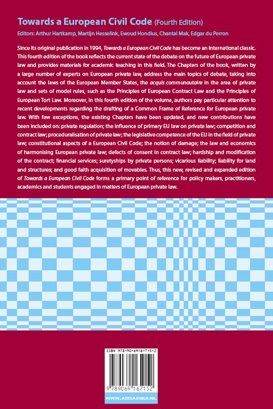 Achterkant van Towards a European Civl Code