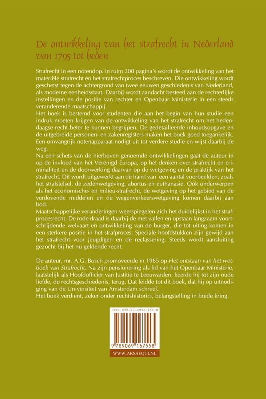Achterkant van De ontwikkeling van het strafrecht in Nederland van 1795 tot heden
