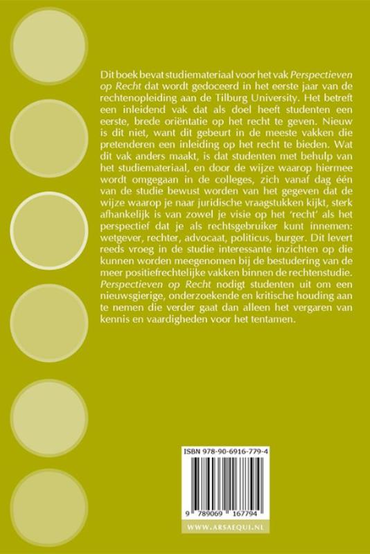 Achterkant van Perspectieven op recht