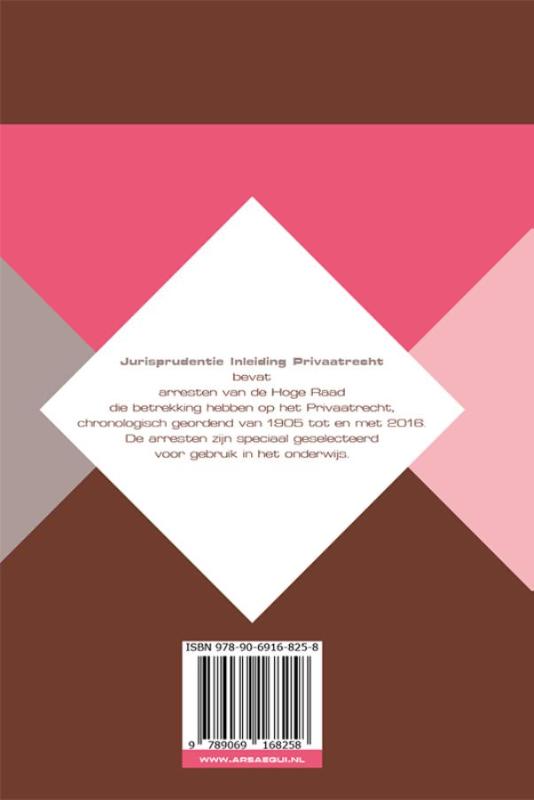 Achterkant van Jurisprudentie inleiding privaatrecht 1905-2016