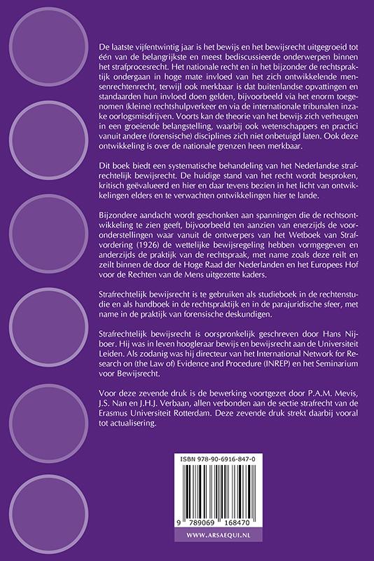 Achterkant van Strafrechtelijk bewijsrecht