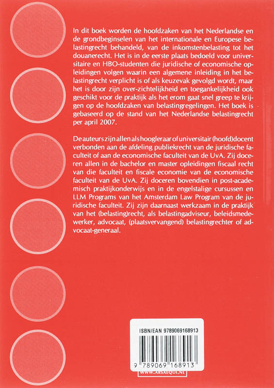 Achterkant van Hoofdzaken belastingrecht