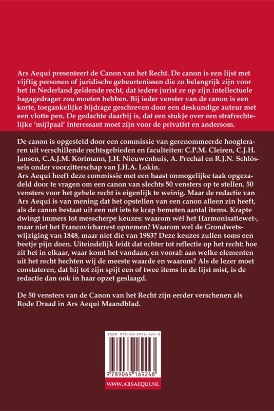 Achterkant van Canon van het Recht