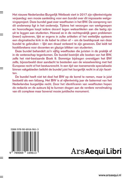 Achterkant van Vijftig weeffouten in het BW