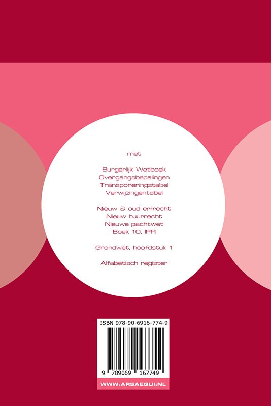 Achterkant van Burgerlijk Wetboek 2017/2018