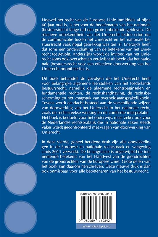 Achterkant van Inleiding tot het Europees bestuursrecht