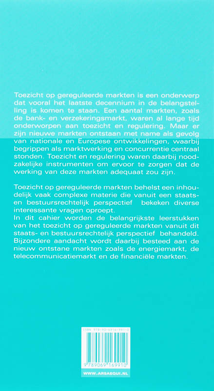 Achterkant van Toezicht op gereguleerde markten