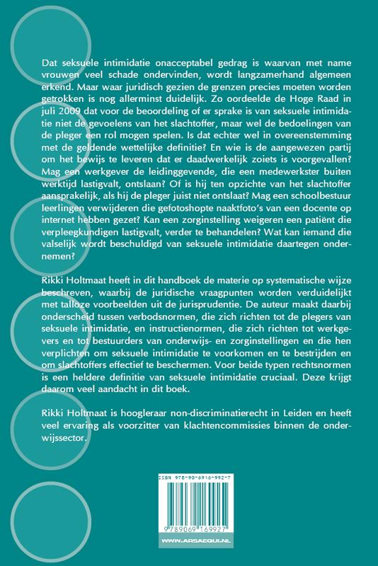 Achterkant van Seksuele intimidatie - de juridische gids