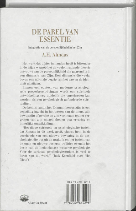 Achterkant van De parel van essentie