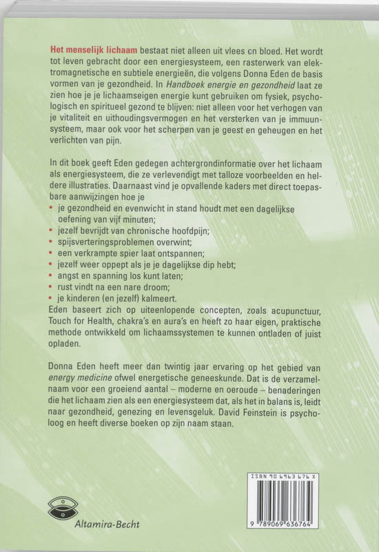 Achterkant van Handboek energie en gezondheid