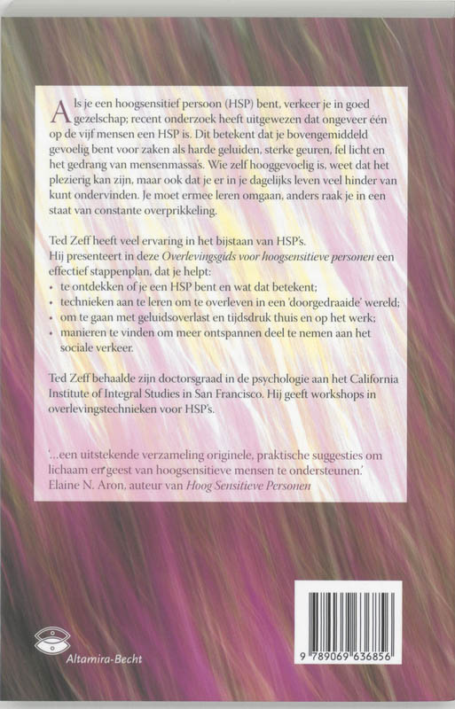Achterkant van Overlevingsgids voor Hoog sensitieve personen