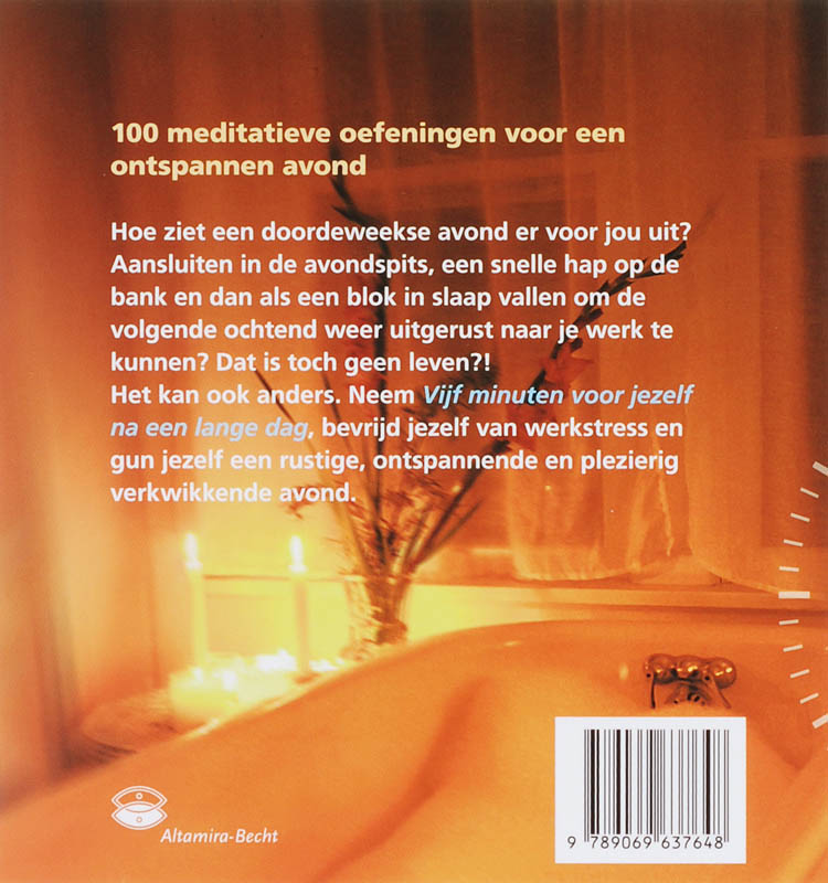Achterkant van Vijf minuten voor jezelf na een lange dag