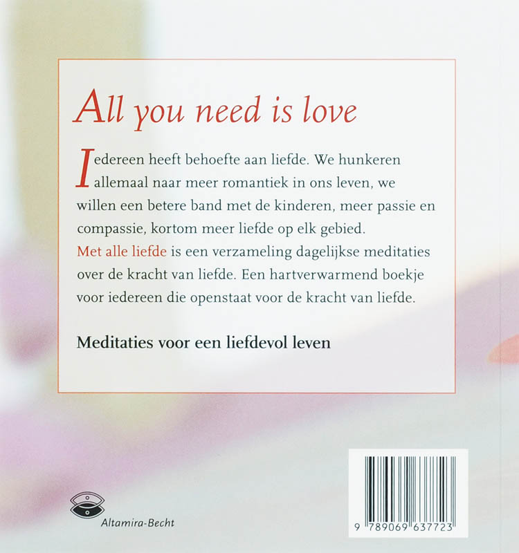 Achterkant van Met alle liefde