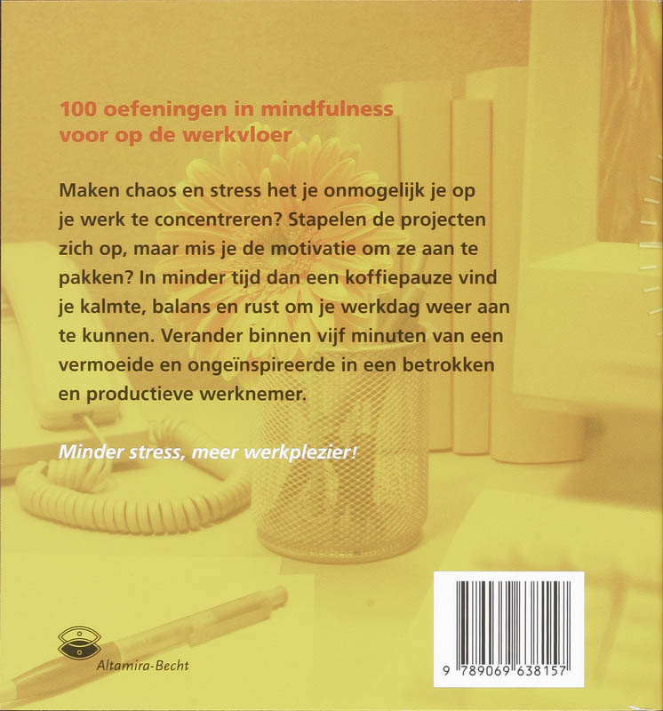 Achterkant van Vijf minuten voor jezelf in werktijd