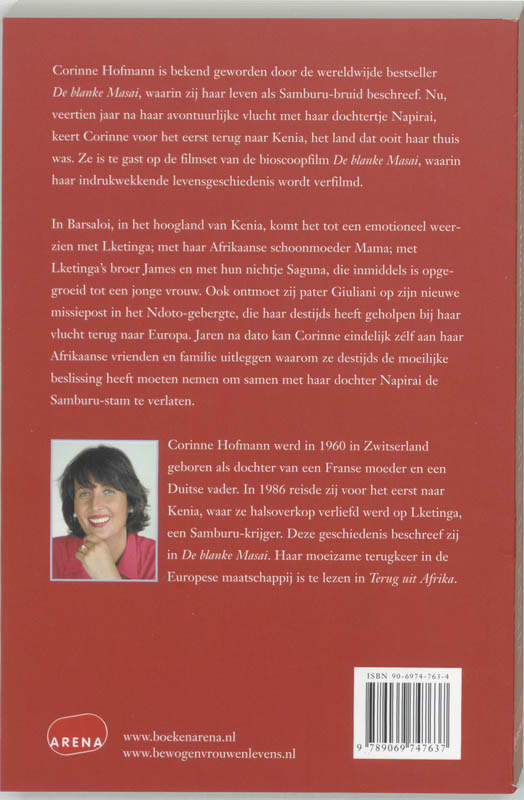 Achterkant van Weerzien in Kenia
