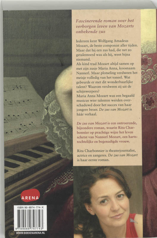 Achterkant van De zus van Mozart