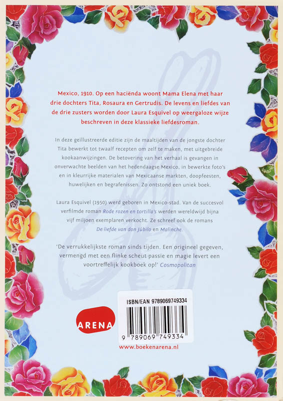 Achterkant van Rode rozen en tortilla's