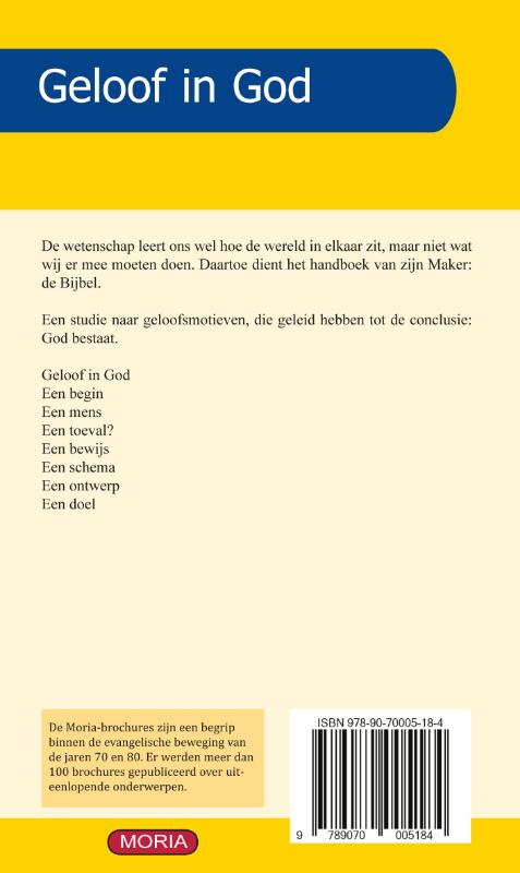 Achterkant van Geloof in God