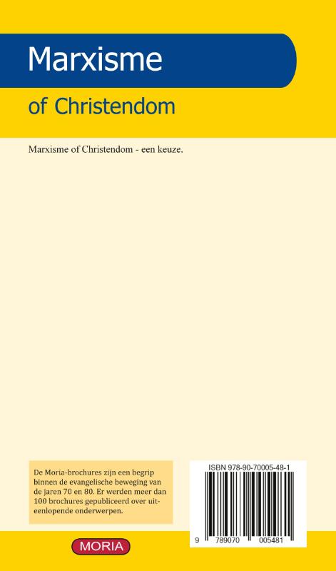 Achterkant van Een keuze marxisme of christendom