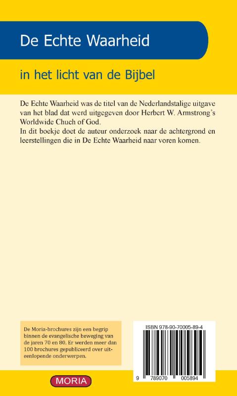Achterkant van De Echte Waarheid