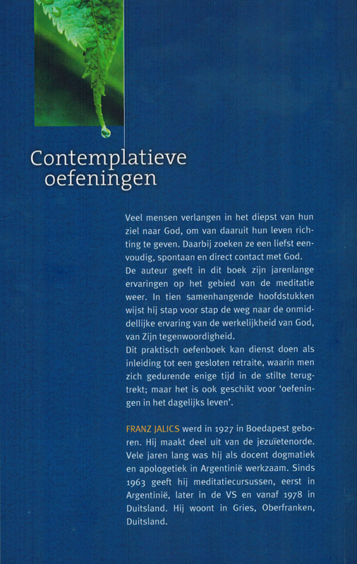 Achterkant van Contemplatieve oefeningen