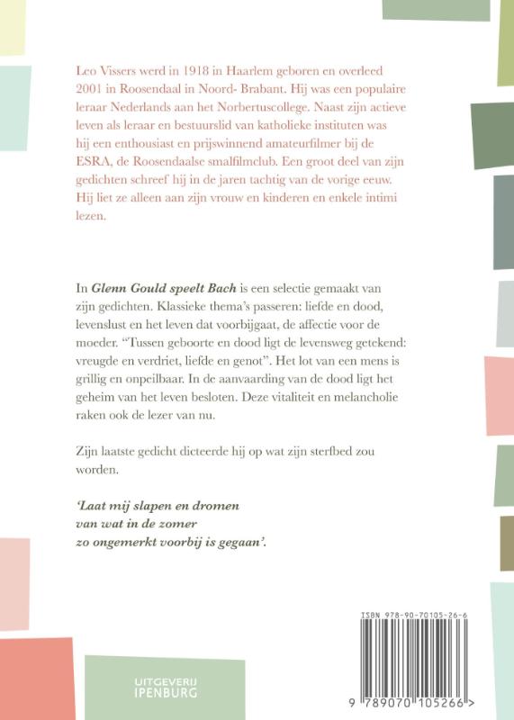 Achterkant van Glenn Gould speelt Bach