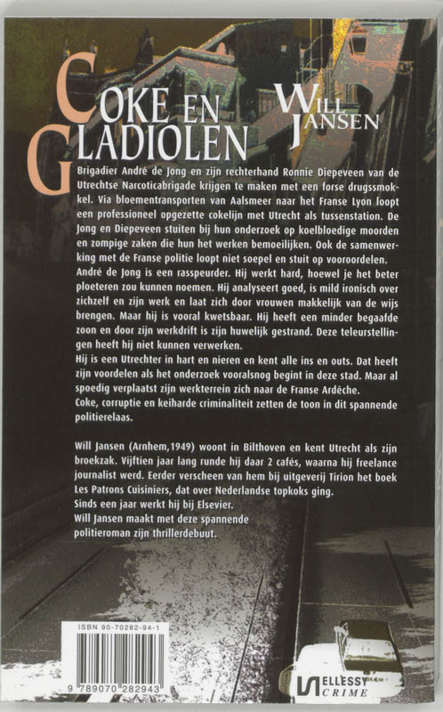 Achterkant van Coke en gladiolen