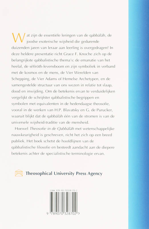 Achterkant van Theosofie in de Qabbalah
