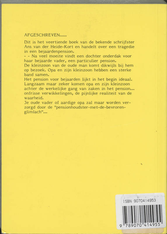 Achterkant van Afgeschreven.....