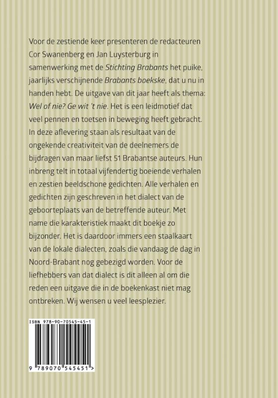 Achterkant van Wel of nie? Ge wit ’t nie