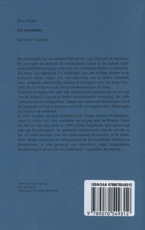 Achterkant van Sri Aurobindo