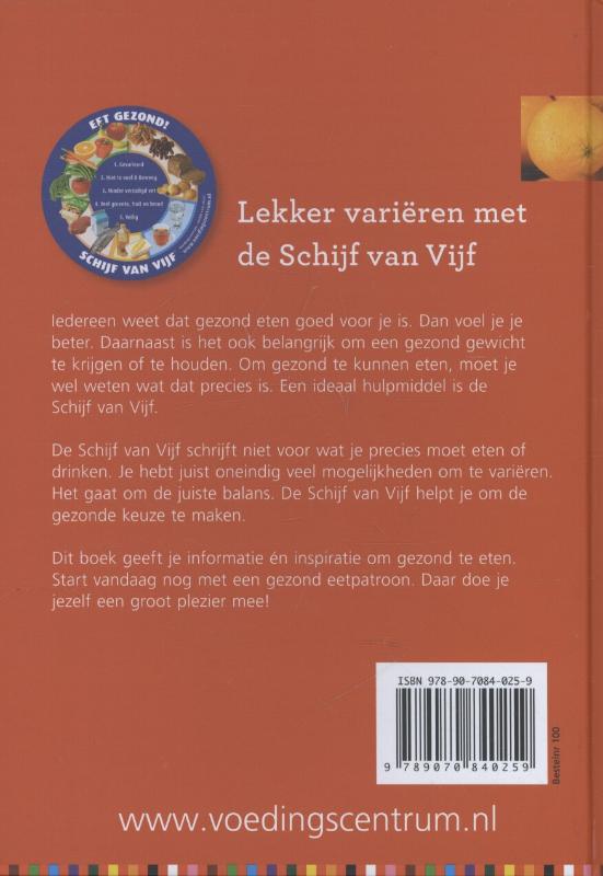 Achterkant van Gezond eten met de schijf van vijf
