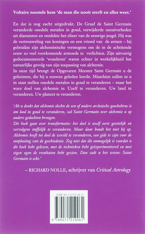 Achterkant van Voortgezette studie in alchemie
