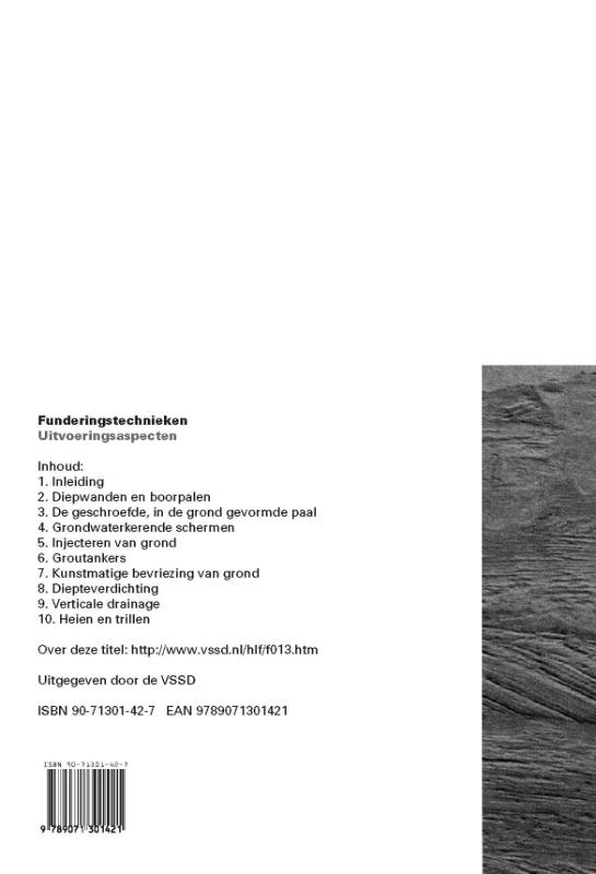 Achterkant van Funderingstechnieken