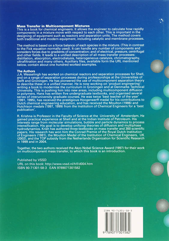 Achterkant van Mass Transfer in Multicomponent Mixtures