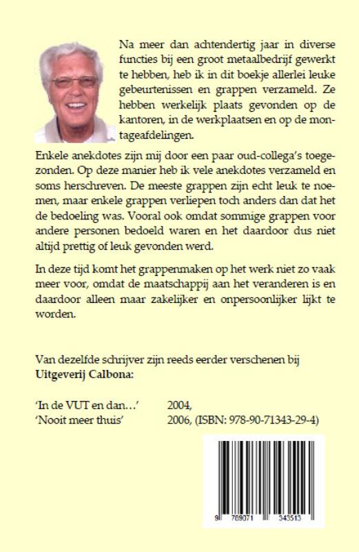 Achterkant van Anekdotes op het werk