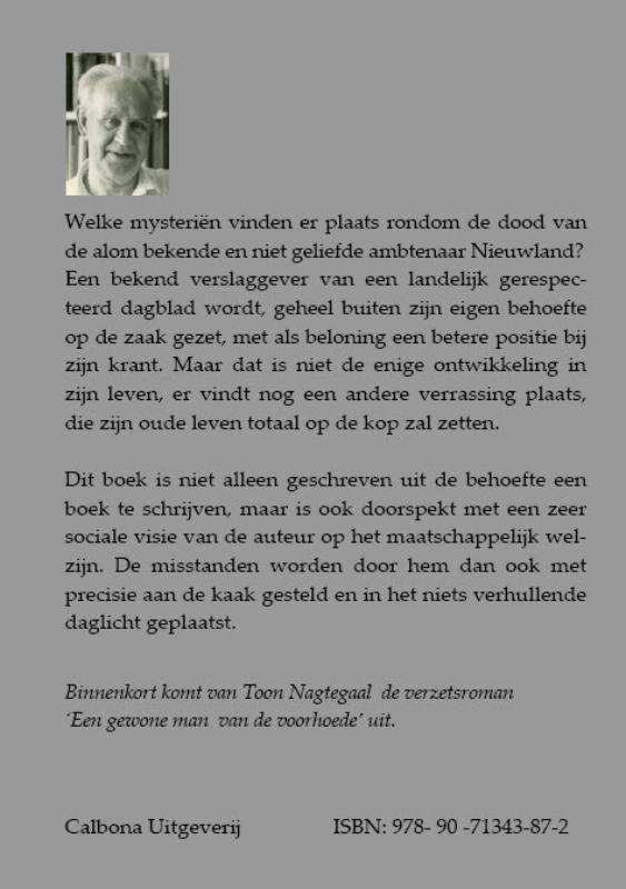 Achterkant van De dood van de Geheime Rapporteur