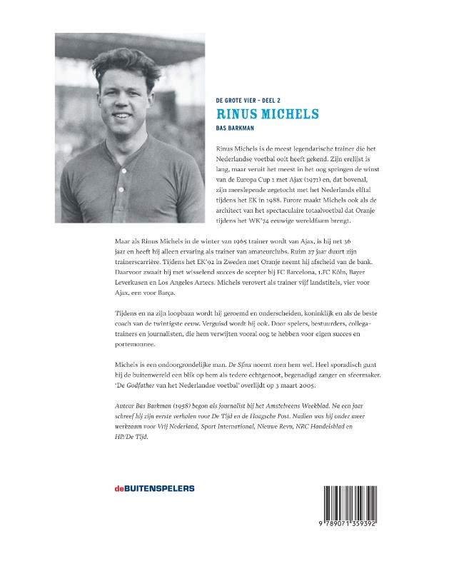 Achterkant van Rinus Michels