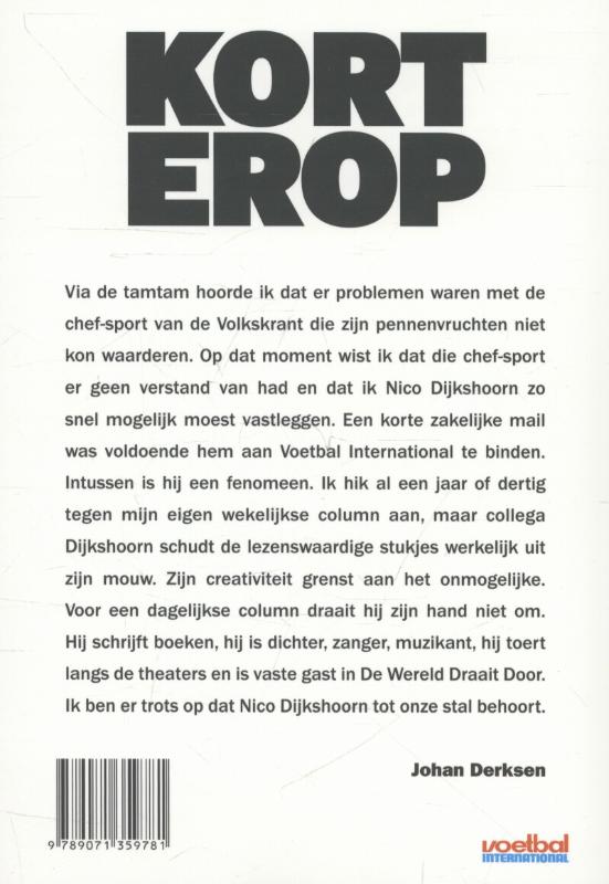Achterkant van Kort erop