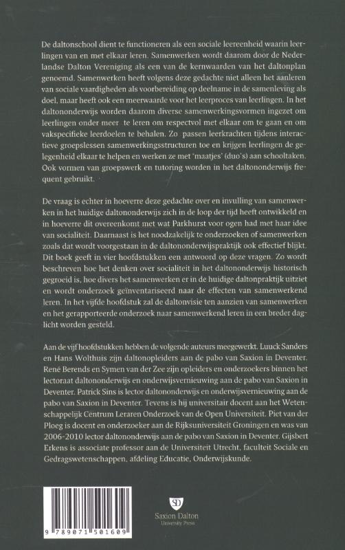 Achterkant van Samenwerken in het daltononderwijs