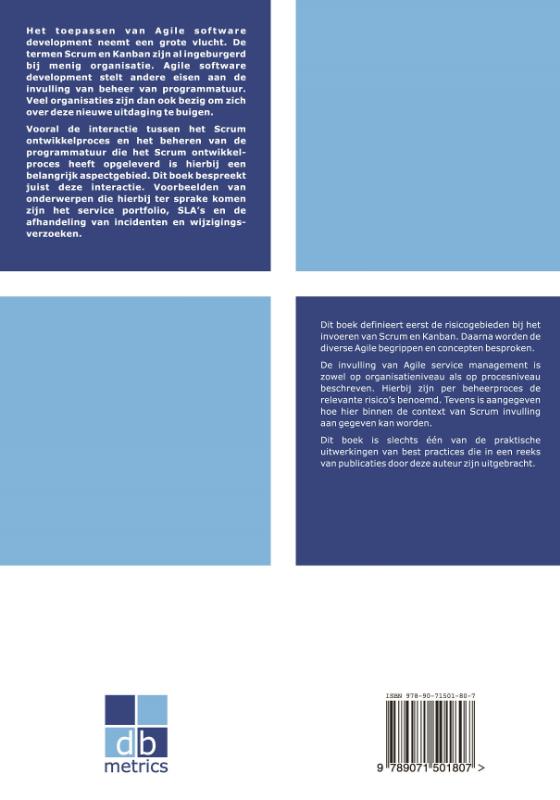 Achterkant van Agile service management met scrum