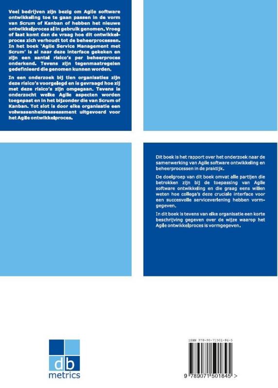 Achterkant van Agile Service Management met Scrum in de Praktijk
