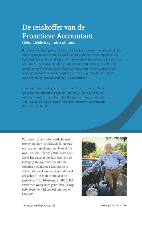 Achterkant van De reiskoffer van de proactieve accountant