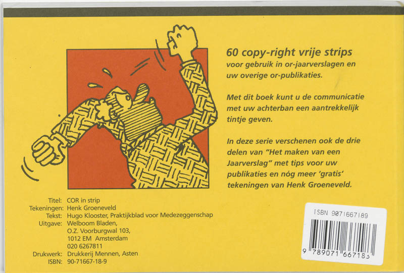 Achterkant van Cor in strip